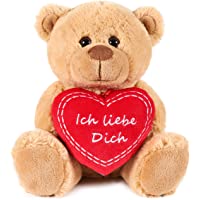 Los mejores  - BRUBAKER Oso - Osito de Peluche con Ich Liebe Dich de corazón - 25 cm - Marrón